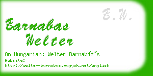 barnabas welter business card